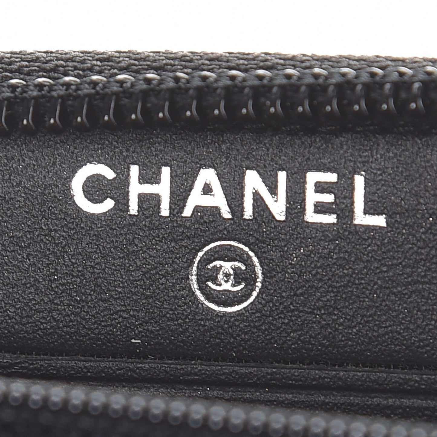 Calfskin Painted Chevron Embossed Small Boy Zip Wallet Black