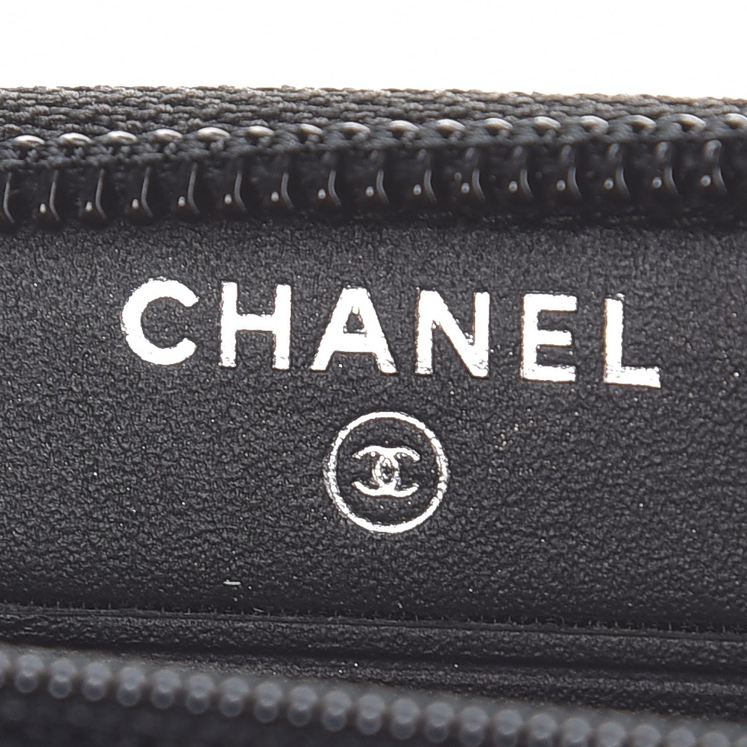 Chanel Calfskin Painted Chevron Embossed Small Boy Zip Wallet Black 6 of 9