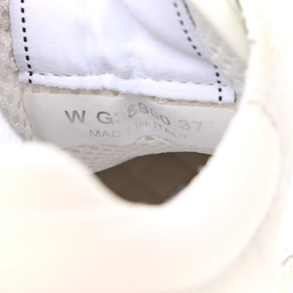 Chanel Calfskin Mesh Lycra Suede Womens Logo Sneakers 37 White 10 of 17