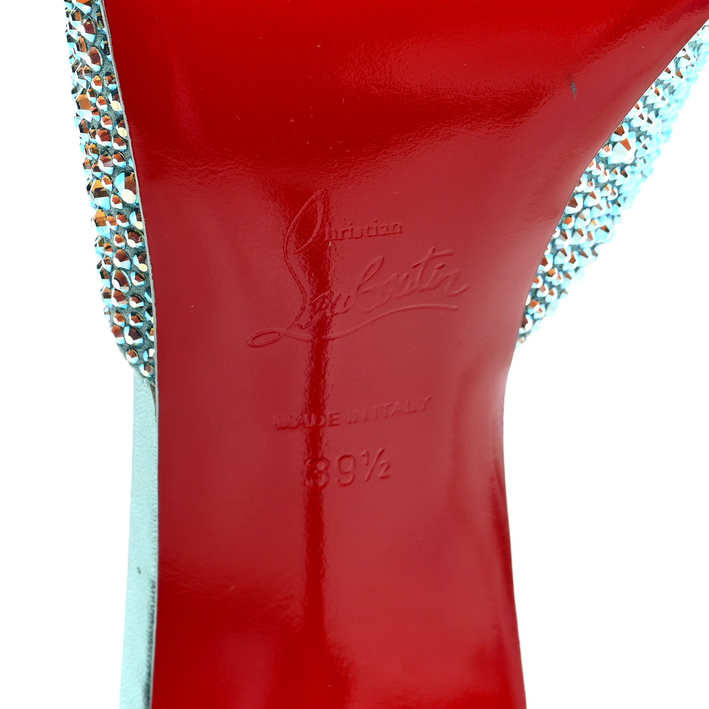 Suede Crystal Strass Me Dolly 100 Sandals 39.5 Mint