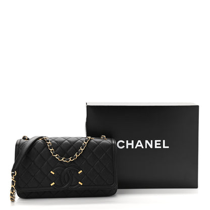 Chanel Caviar Quilted Medium CC Filigree Flap Black 13 of 13