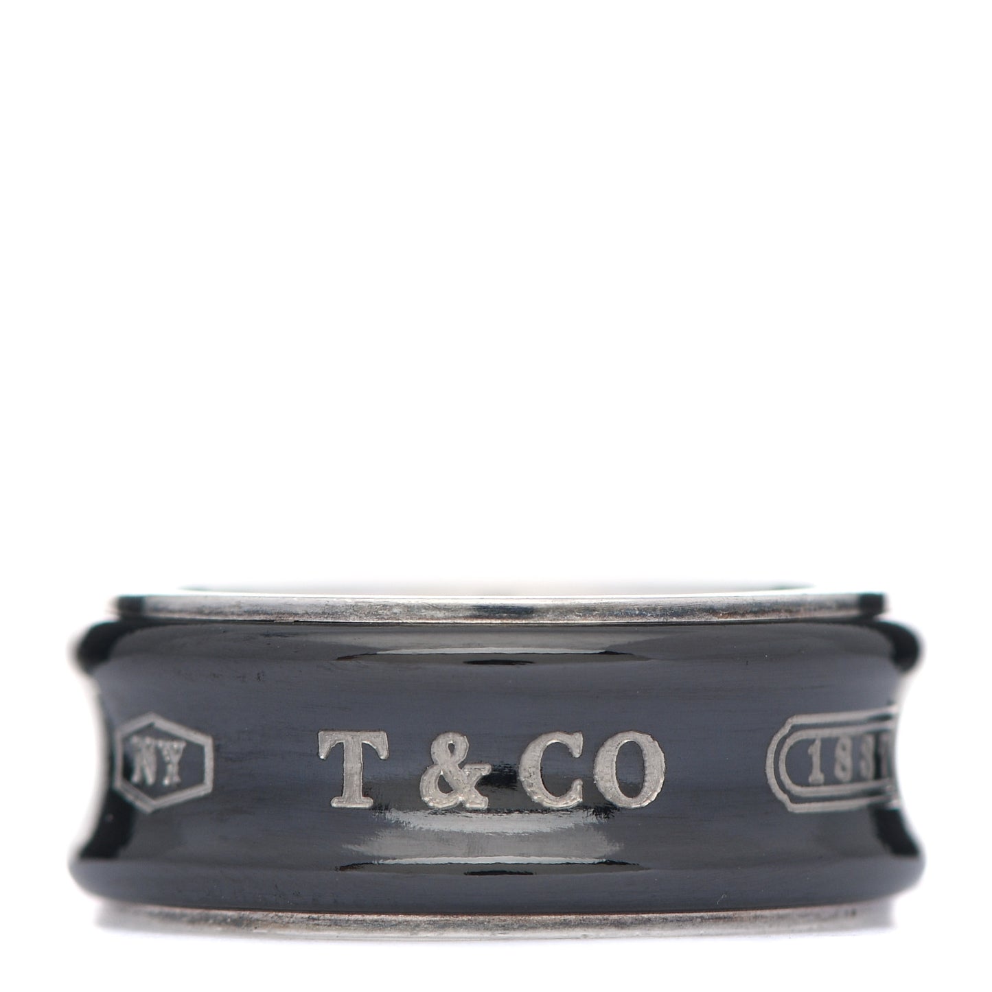 Sterling Silver Titanium 1837 Band Ring 51 5.75