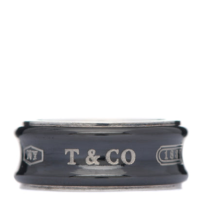 Tiffany Sterling Silver Titanium 1837 Band Ring 51 5.75 1 of 4