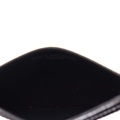 Saint Laurent Calfskin Crocodile Embossed Monogram Credit Card Case Black 5 of 7