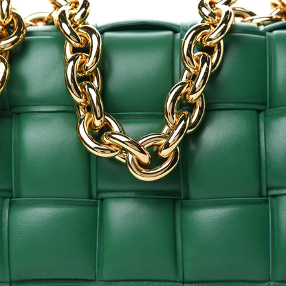 Bottega Veneta Lambskin Maxi Intreccio Padded Chain Cassette Crossbody Bag Racing Green 11 of 11