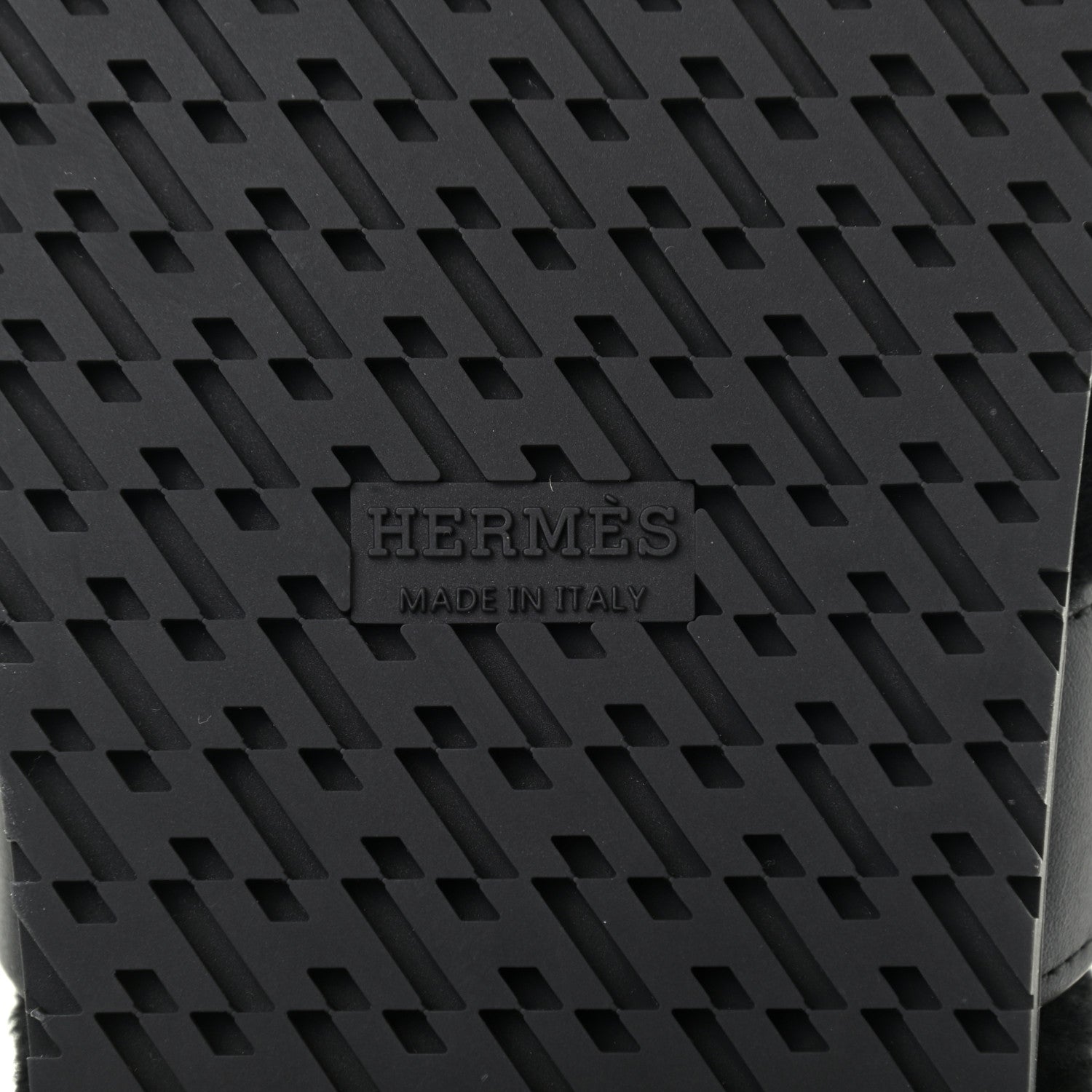 Hermes Calfskin Woolskin Womens Chypre Sandals 37 Black 6 of 8