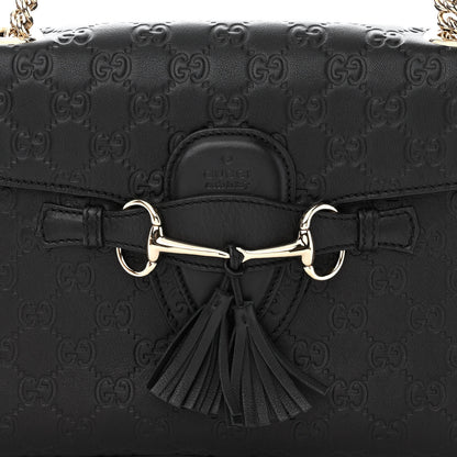 Gucci Guccissima Medium Emily Chain Shoulder Bag Black 9 of 12