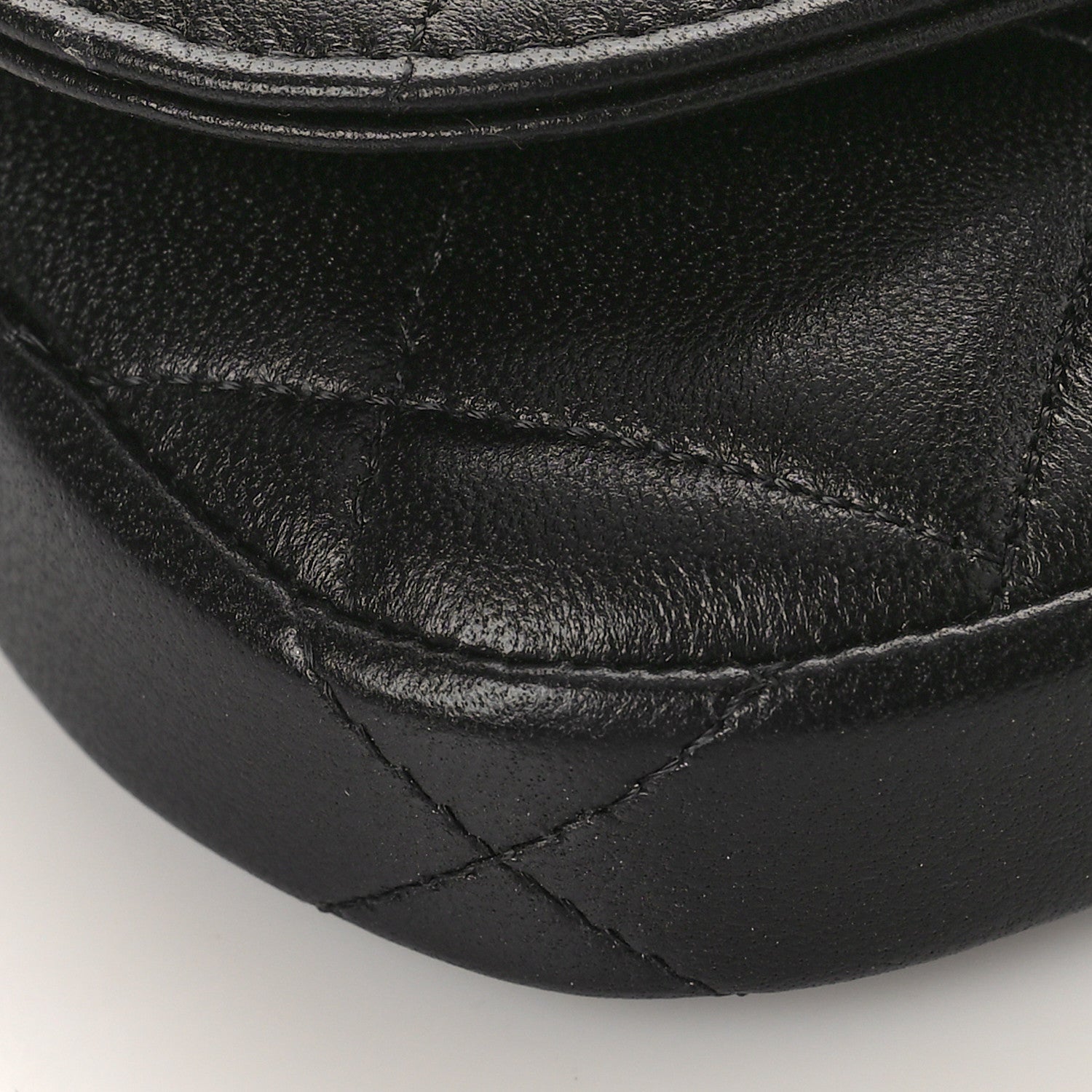 Chanel Lambskin Quilted Pearl Top Handle Clutch With Chain Black 9 of 11