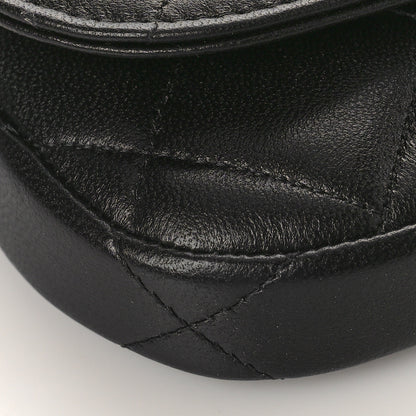Chanel Lambskin Quilted Pearl Top Handle Clutch With Chain Black 9 of 11