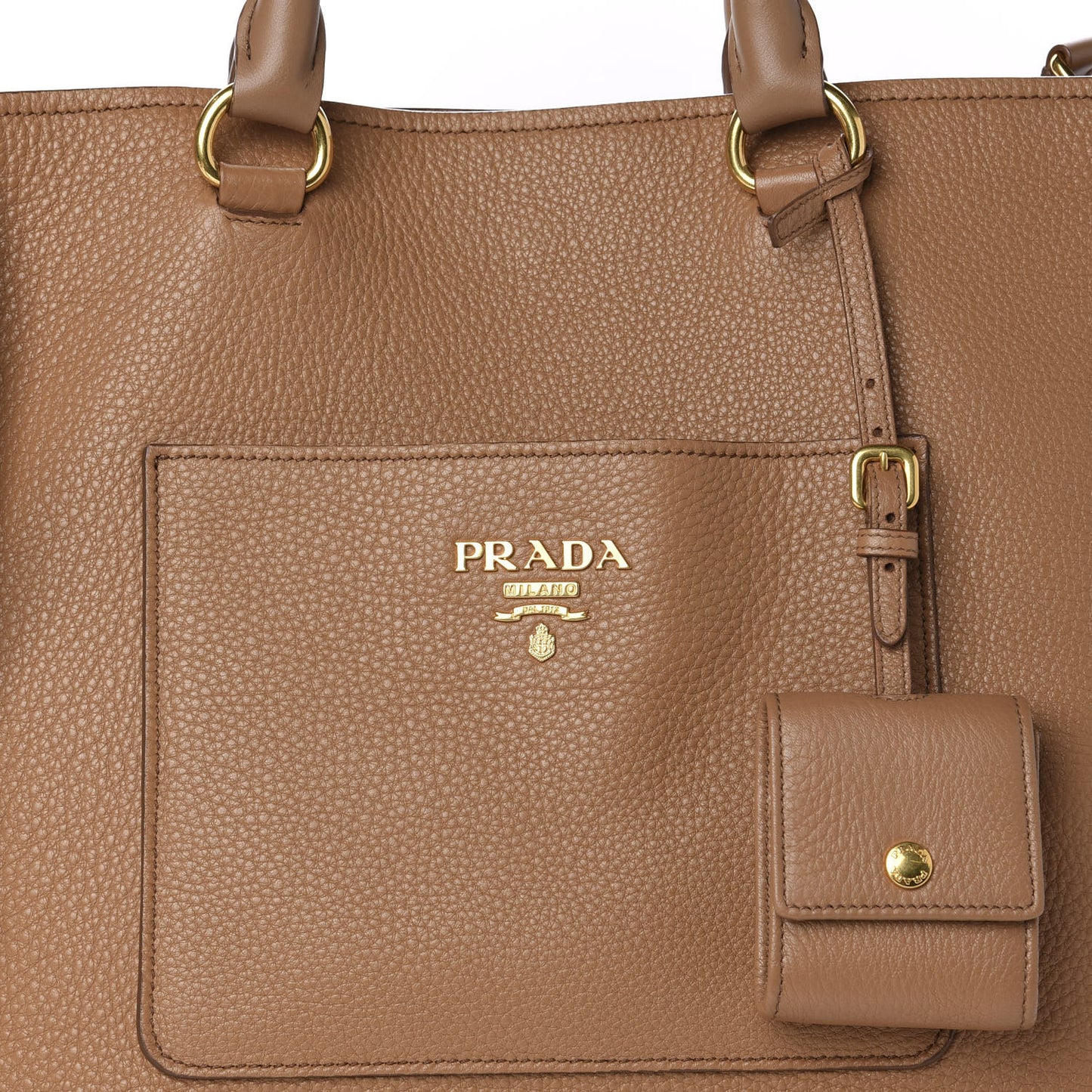 Vitello Daino Pocket Tote Caramel