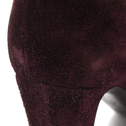 Chanel Suede Boots 37.5 Burgundy 9 of 11