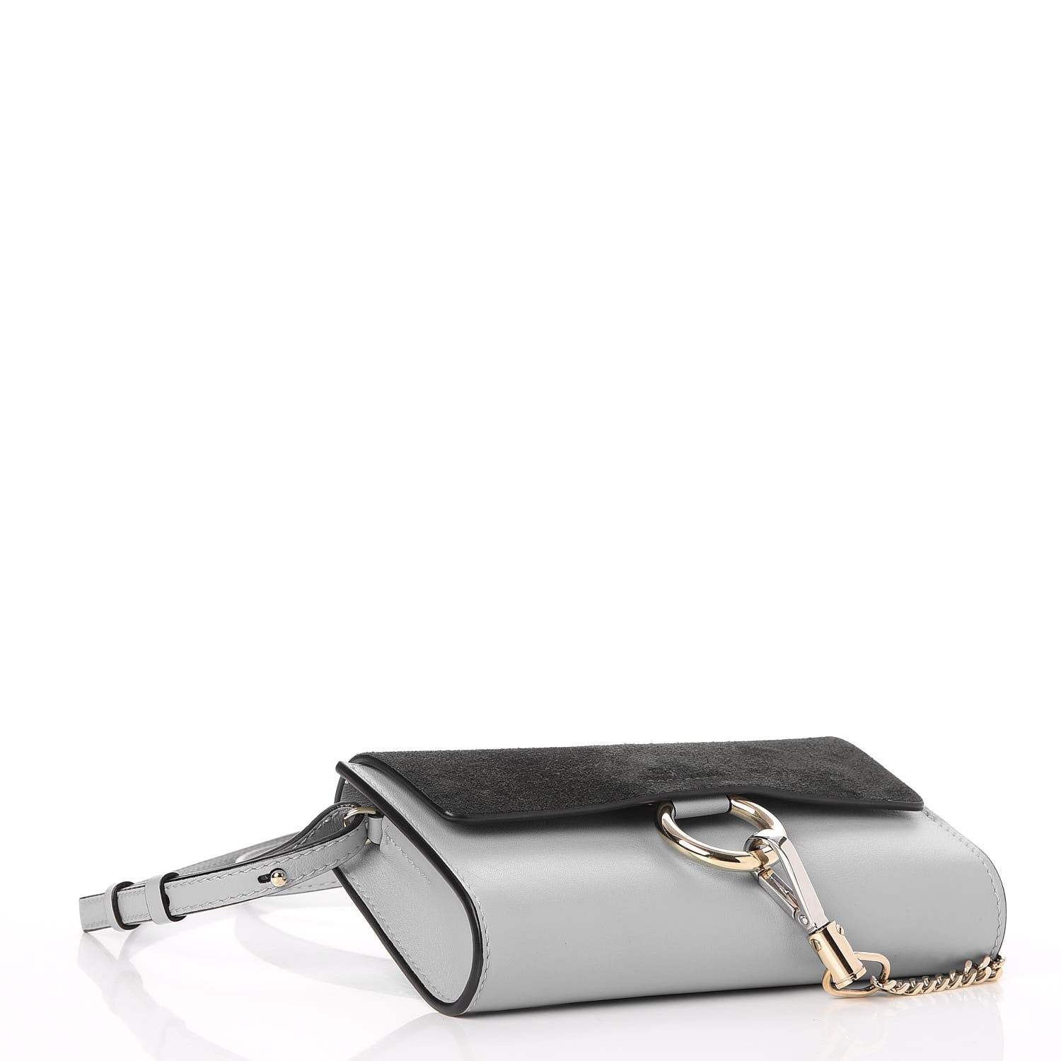 Chloe Suede Calfskin Mini Faye Shoulder Bag Fresh Blue Green 4 of 7