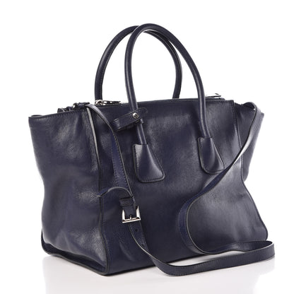 Prada Glace Calf Twin Pocket Tote Baltico 3 of 16