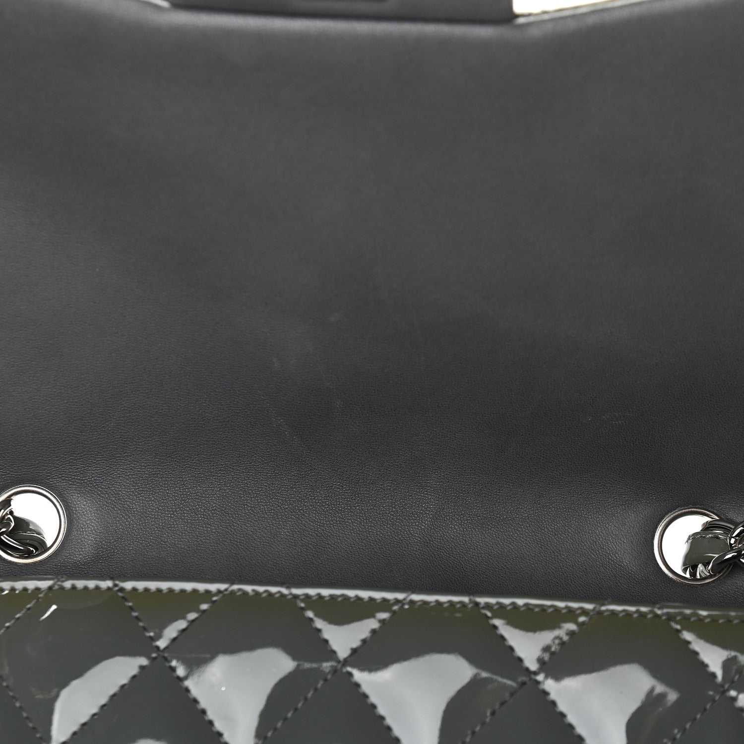 Chanel Patent Quilted Jumbo Single Flap Grey 10 of 10