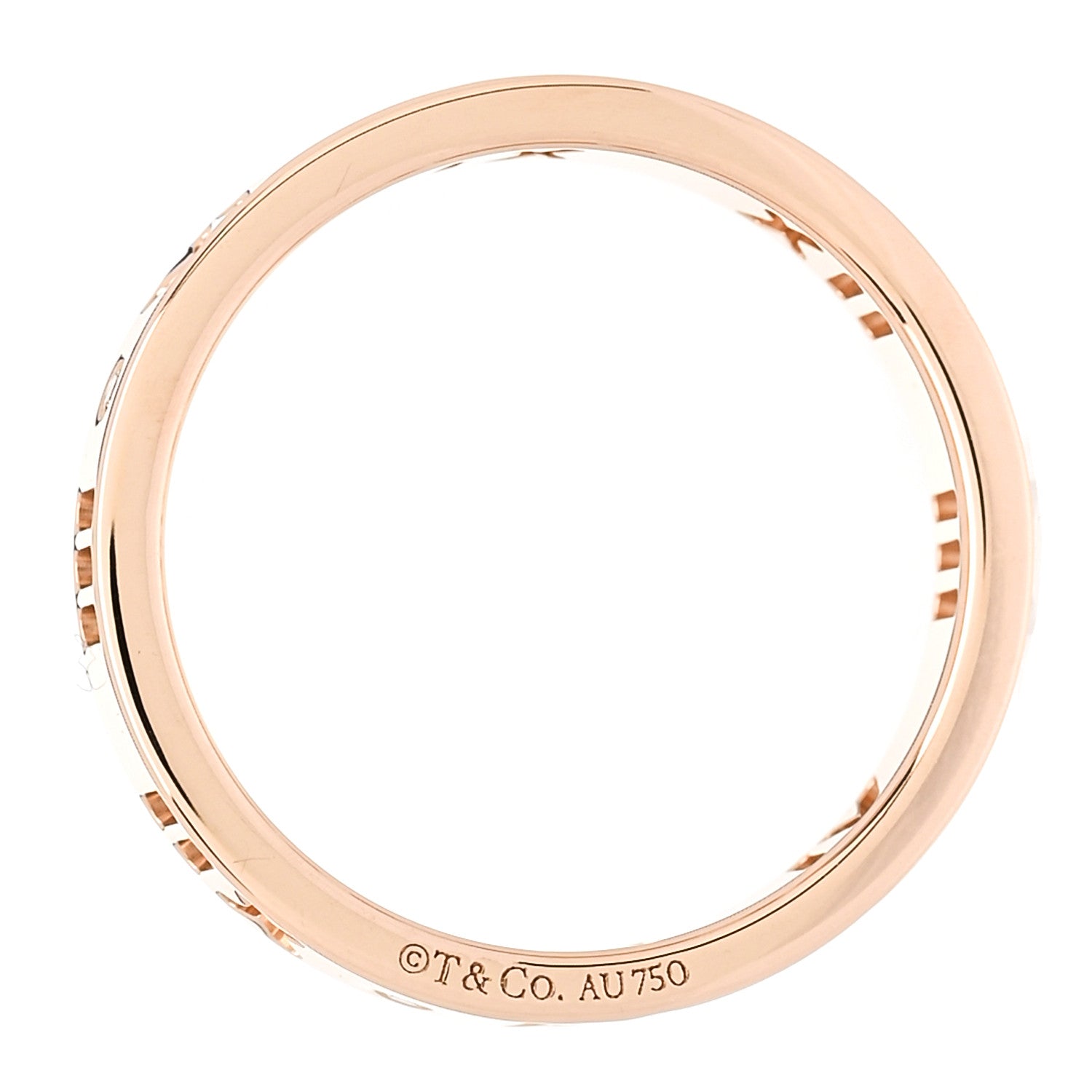 Tiffany 18K Rose Gold Diamond Atlas Pierced Ring 47 4.25 4 of 4