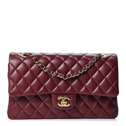 Chanel Lambskin Quilted Medium Double Flap Burgundy 1 of 9