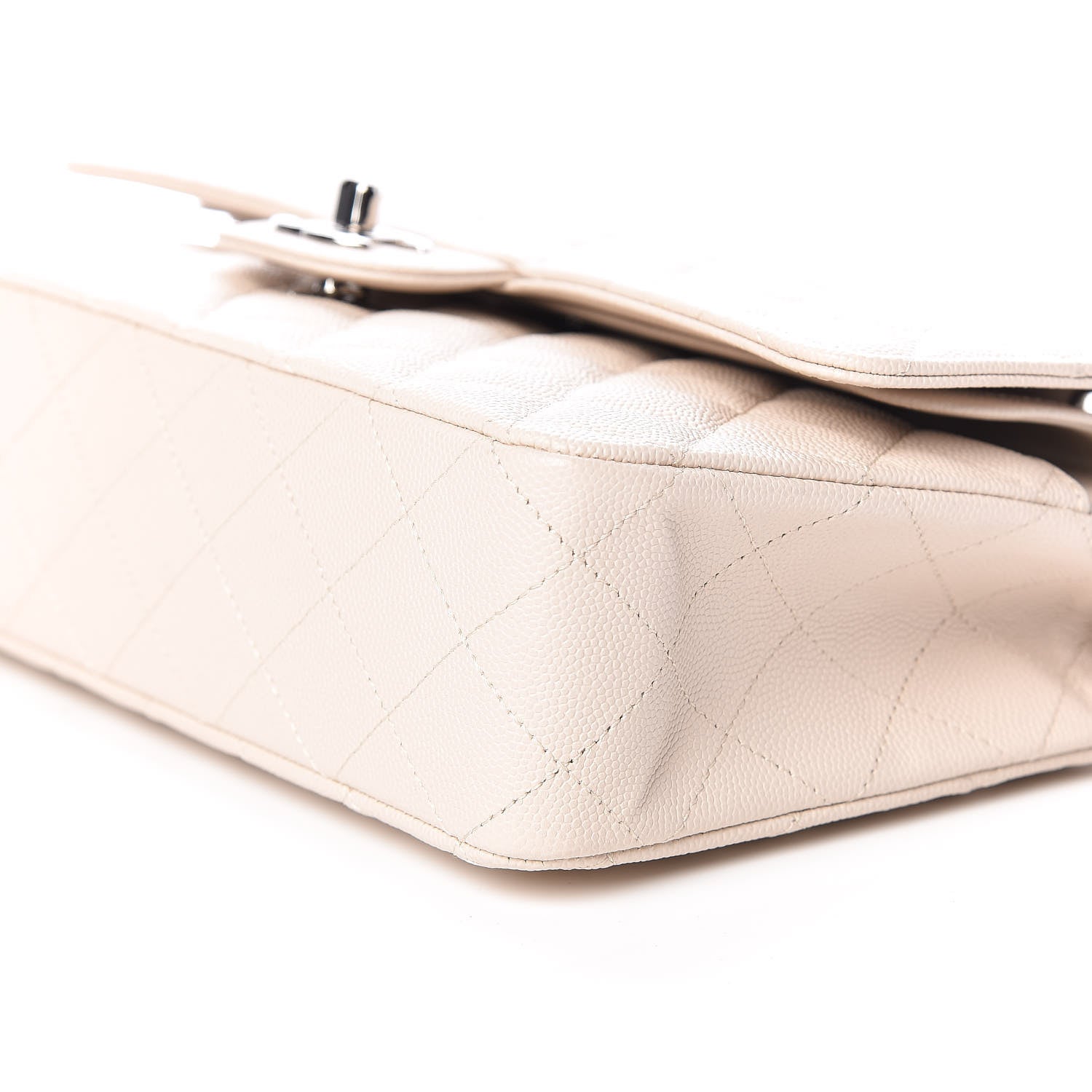 Chanel Caviar Quilted Medium Double Flap Light Beige 10 of 11