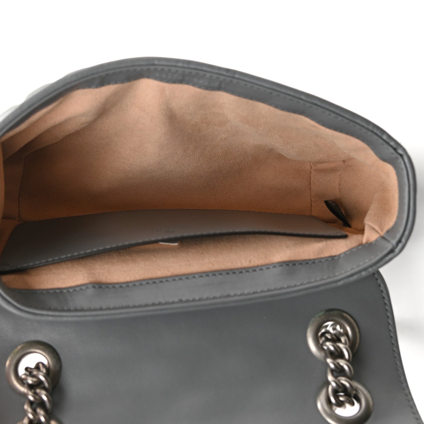 Calfskin Matelasse Aria Mini GG Marmont Shoulder Bag Deep Grey