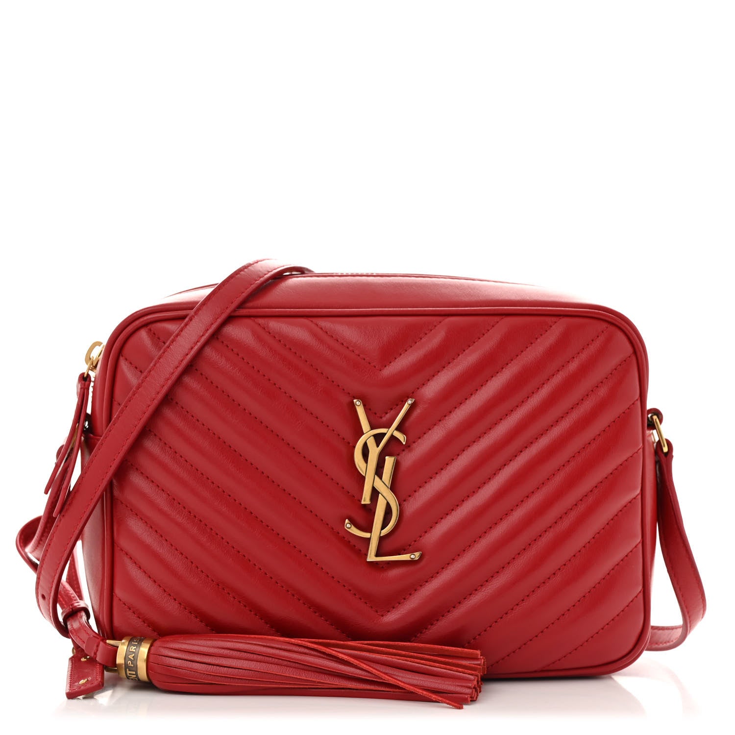 Saint Laurent Calfskin Matelasse Monogram Lou Camera Bag Rouge Eros 1 of 13