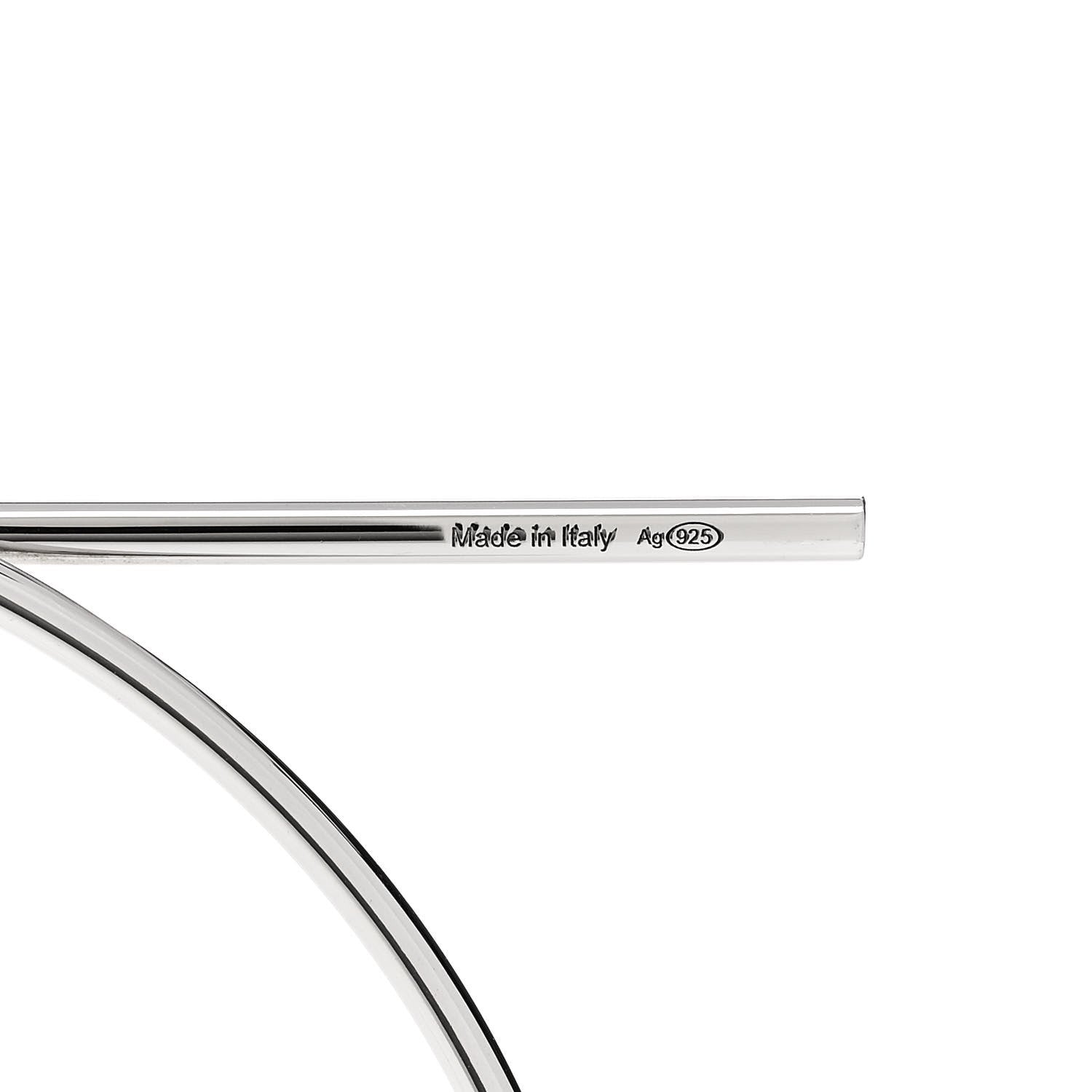 Hermes Sterling Silver TGM Loop Earrings 5 of 5