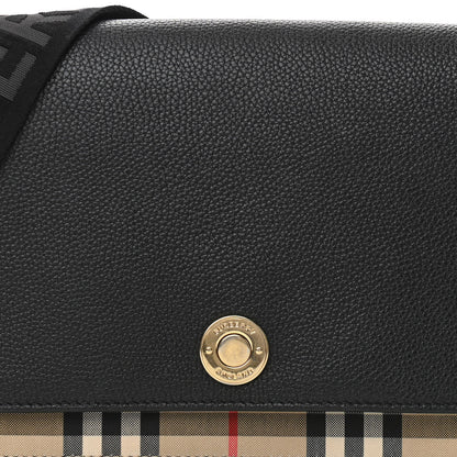 Burberry Grainy Calfskin Vintage Check Note Crossbody Bag Black 7 of 11
