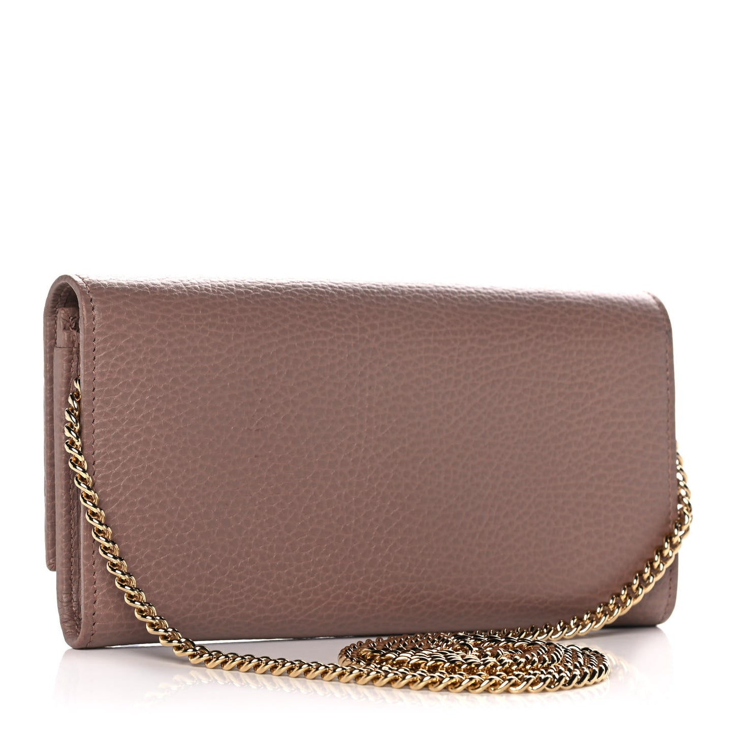 Dollar Calfskin Petite GG Marmont Wallet Chain Bag Porcelain Rose