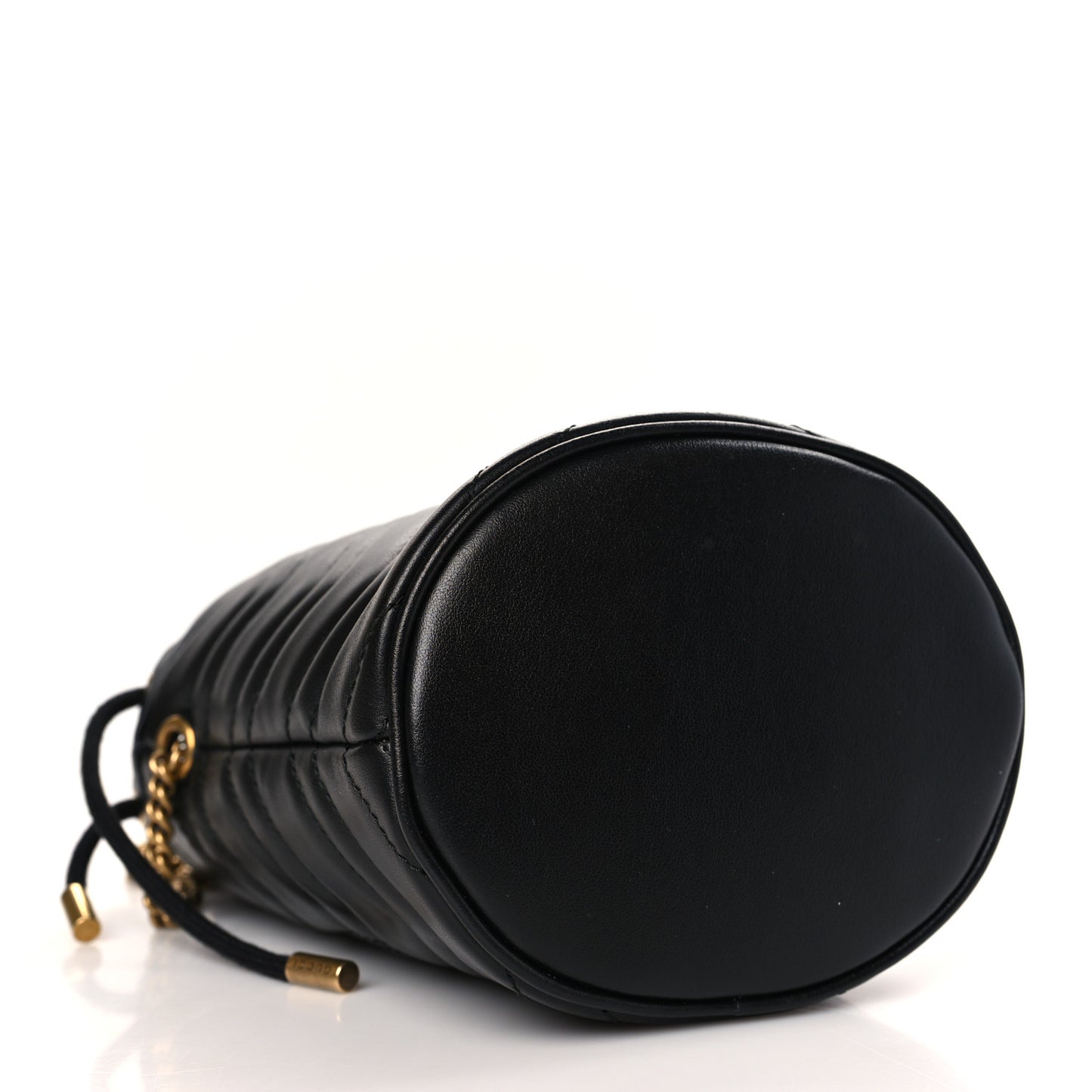 Calfskin Matelasse Mini GG Marmont 2.0 Bucket Bag Black