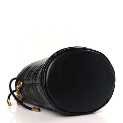 Gucci Calfskin Matelasse Mini GG Marmont 2.0 Bucket Bag Black 4 of 9