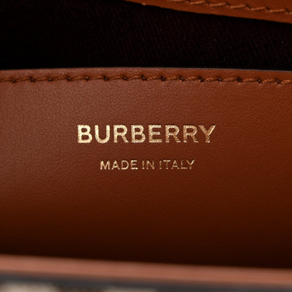 Burberry Coated Canvas Calfskin Vintage Check Medium Note Crossbody Bag Briar Brown 6 of 10