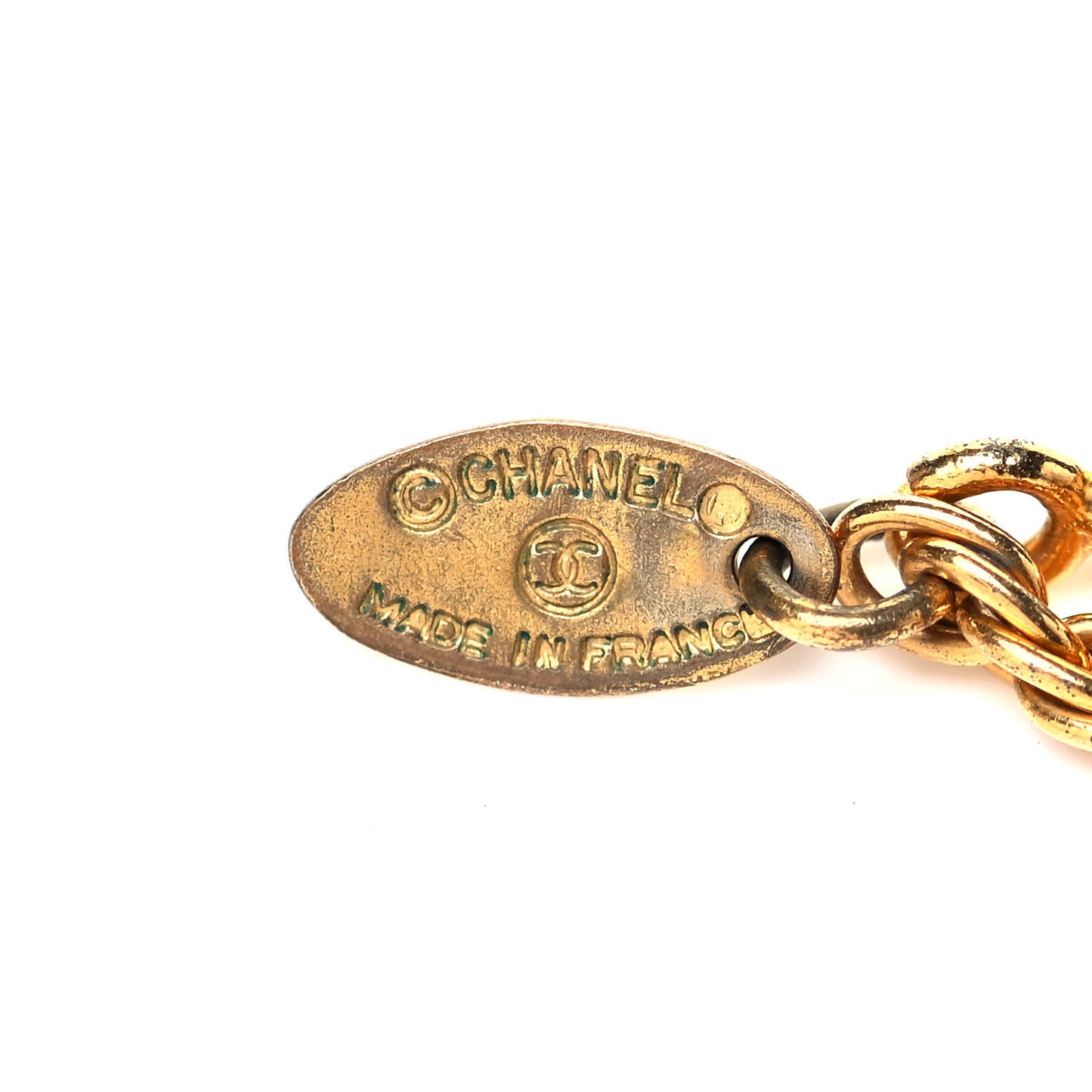 Metal CC Necklace Gold