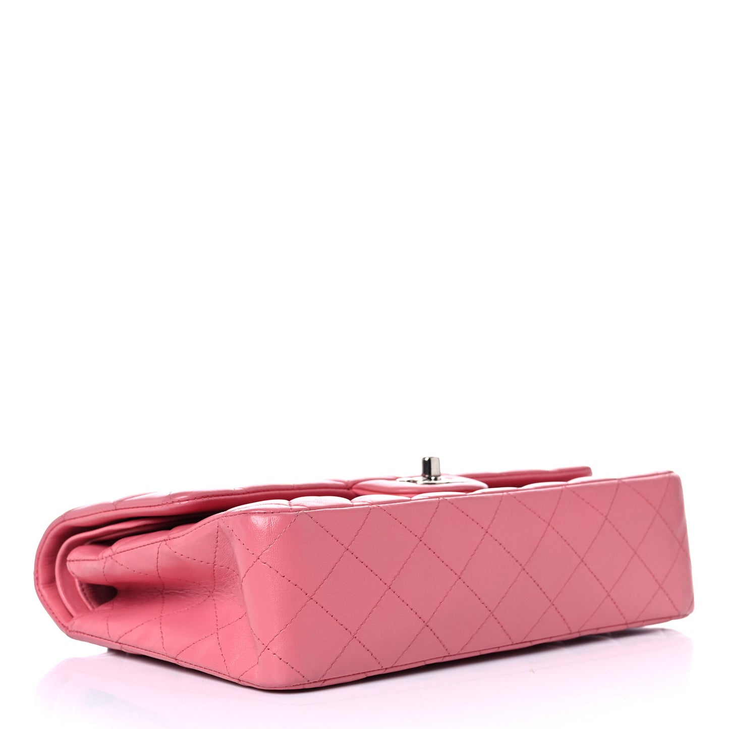 Lambskin Quilted Medium Double Flap Pink