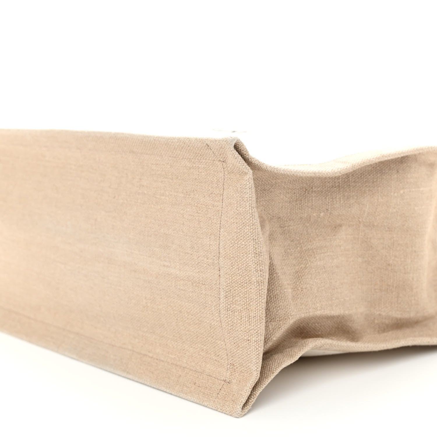 Saint Laurent Linen Calfskin Small Rive Gauche Tote Greggio Natural 9 of 9
