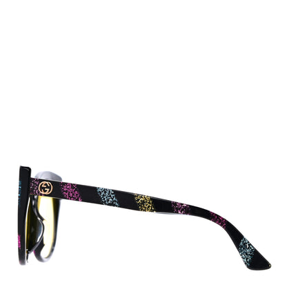 Gucci Glitter Acetate Cat Eye Sunglasses GG0325SA Black Yellow 2 of 7