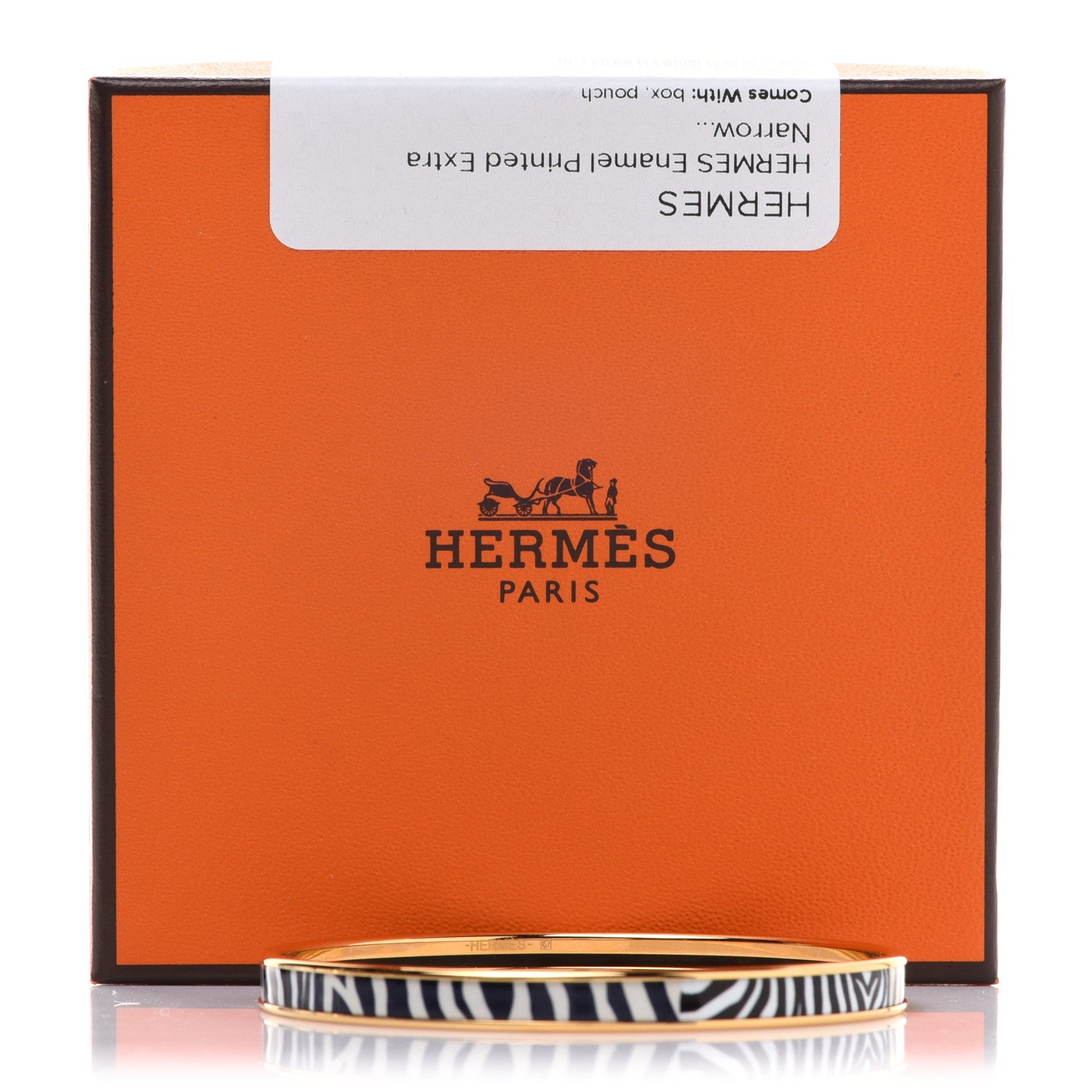 Hermes Enamel Printed Extra Narrow Zebres De Tanzanie Bracelet 62 Beige Blue 6 of 6