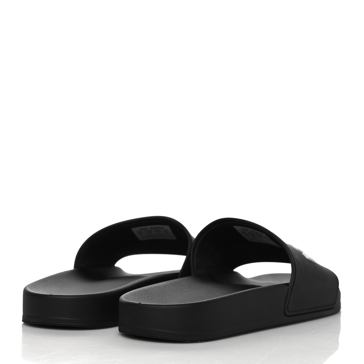 Rubber Womens Logo Pool Slide Sandals 41 Black White