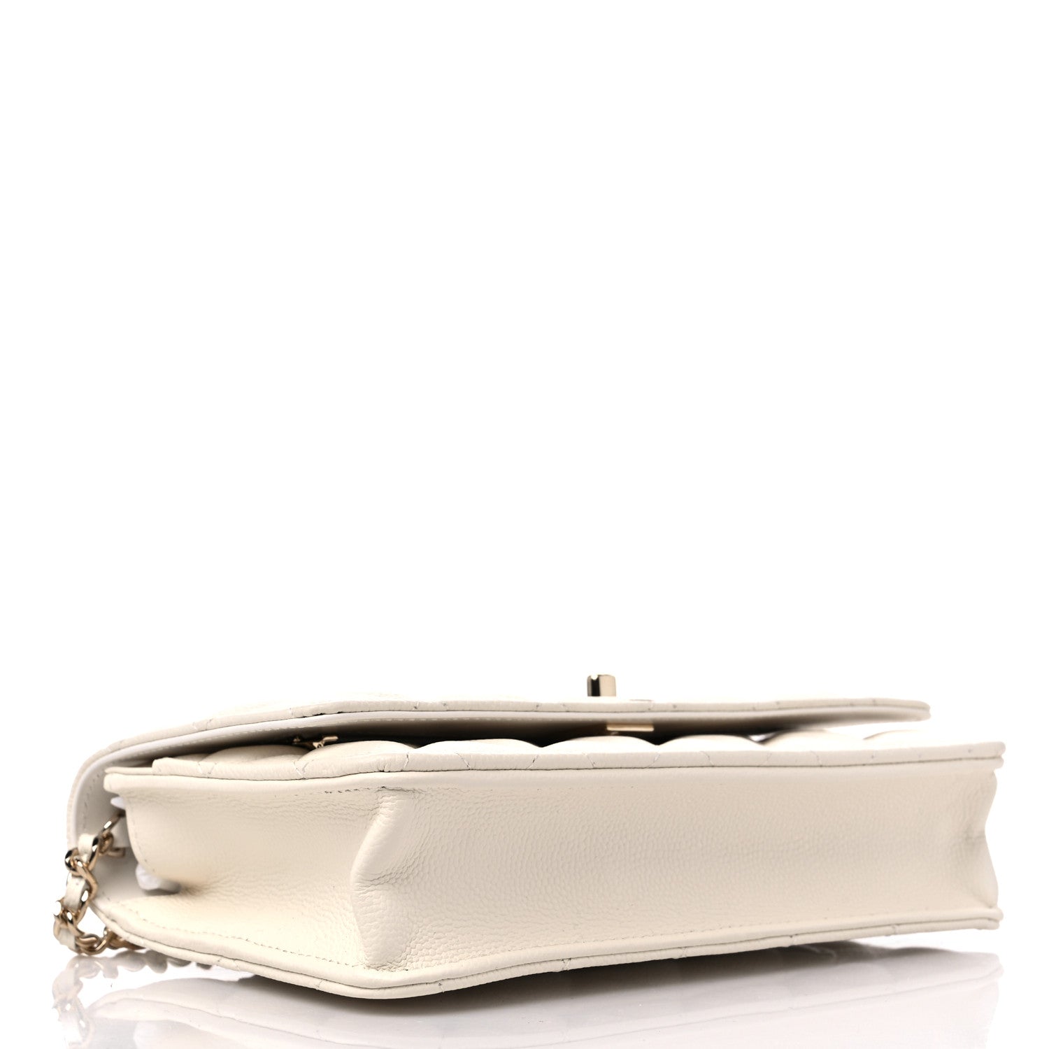 Chanel Caviar Quilted Bow Wallet On Chain WOC White 4 of 10