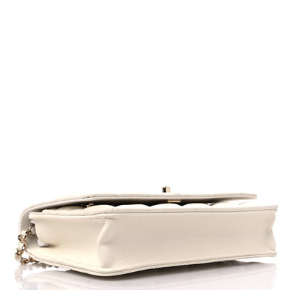 Chanel Caviar Quilted Bow Wallet On Chain WOC White 4 of 10