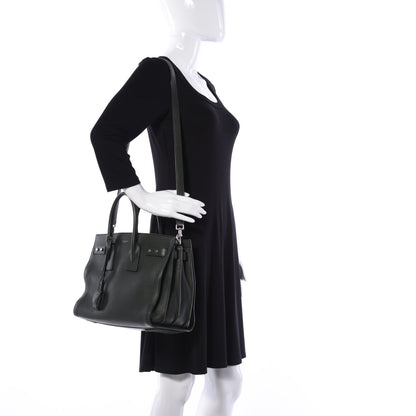 Saint Laurent Grained Calfskin Small Supple Sac De Jour Dark Vert 2 of 12