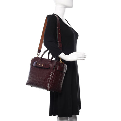 Burberry Calfskin Embossed Monogram Small Belt Bag Oxblood 2 of 10