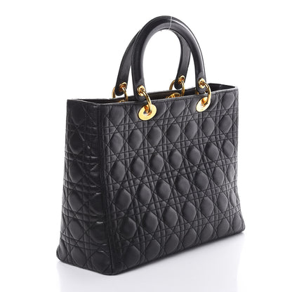 Christian Dior Lambskin Cannage Large Lady Dior Black 3 of 8