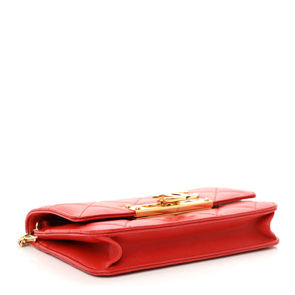 Chanel Lambskin Quilted Golden Class Wallet on Chain WOC Red 4 of 11