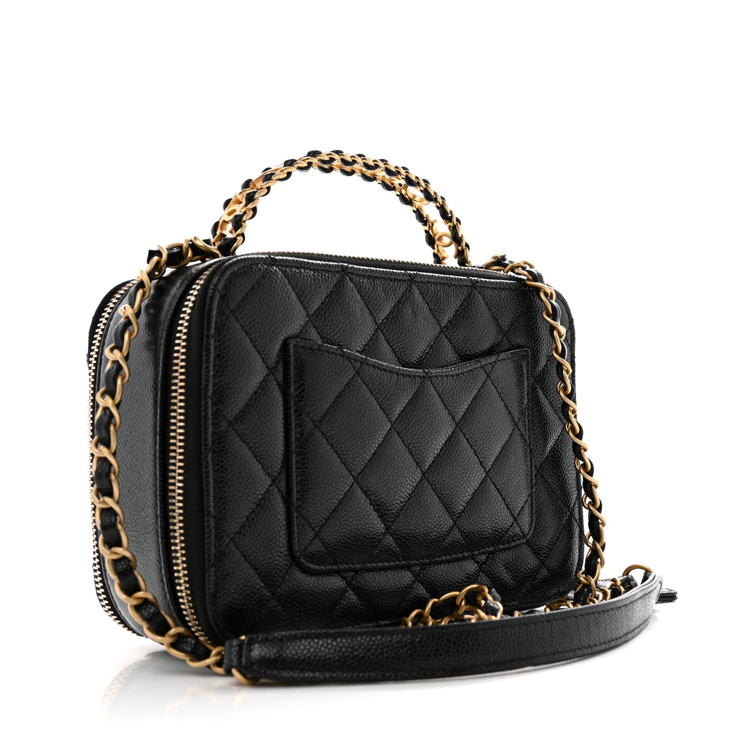 Caviar Quilted Small Pick Me Up Vanity Case Black