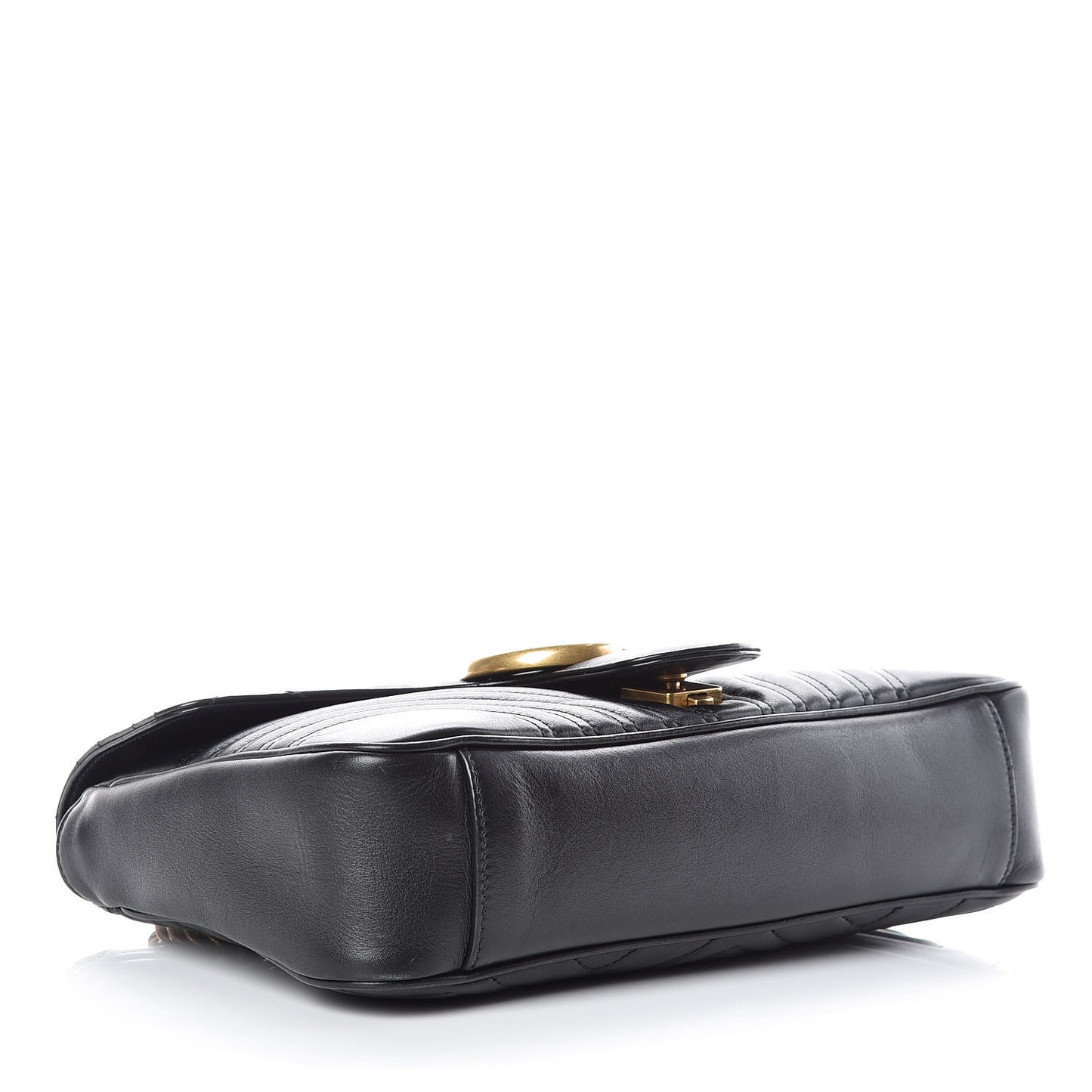 Calfskin Matelasse Medium GG Marmont Shoulder Bag Black