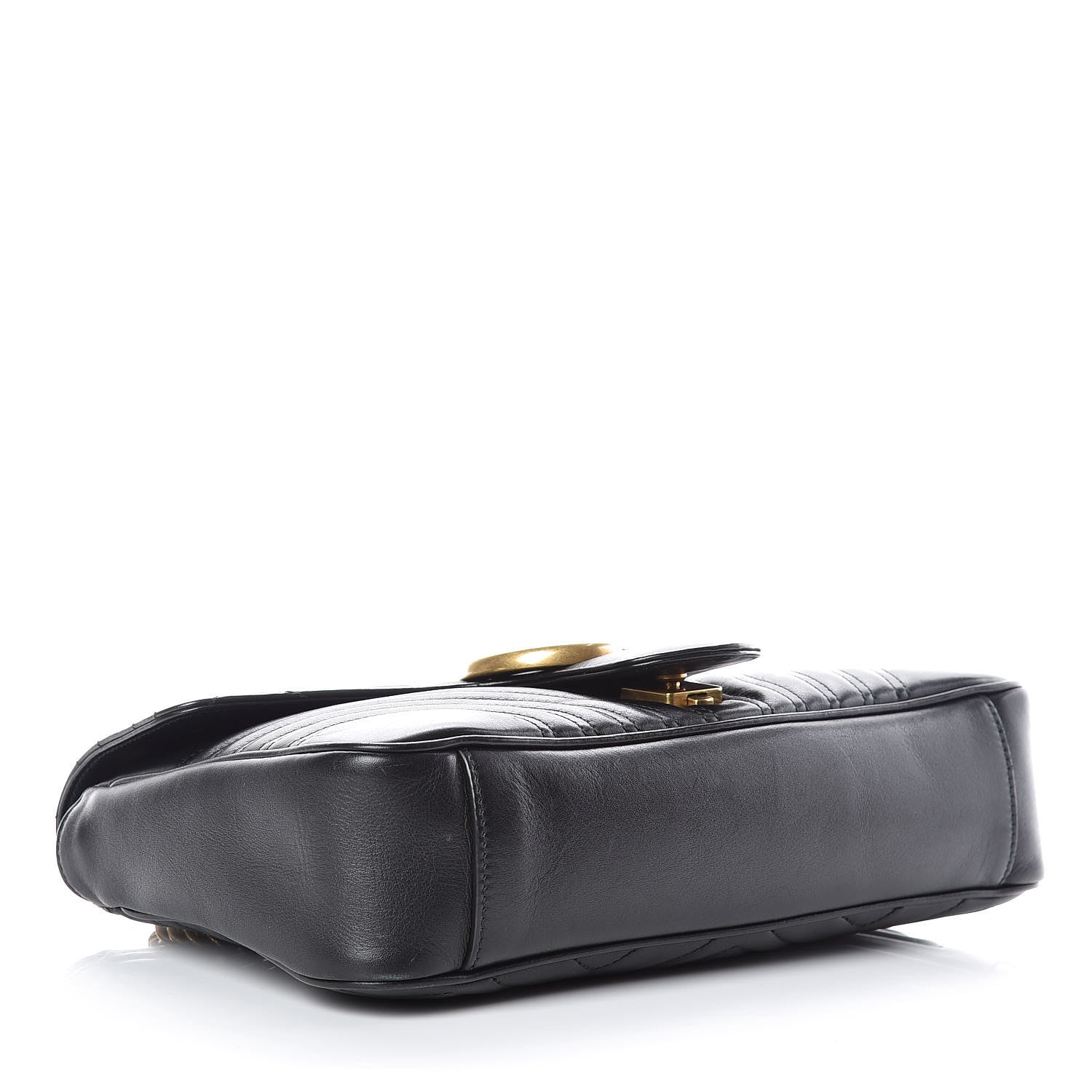 Gucci Calfskin Matelasse Medium GG Marmont Shoulder Bag Black 4 of 12