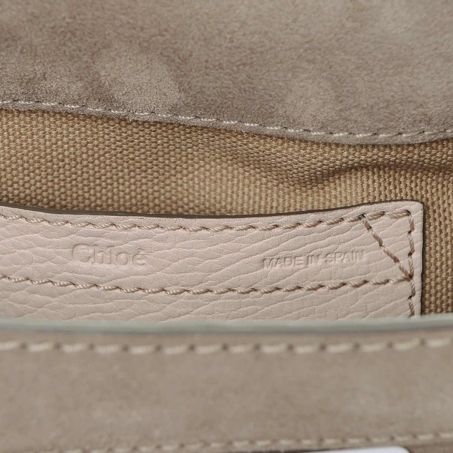 Chloe Calfskin Mini Marcie Nude Crossbody Bag Abstract White 6 of 6