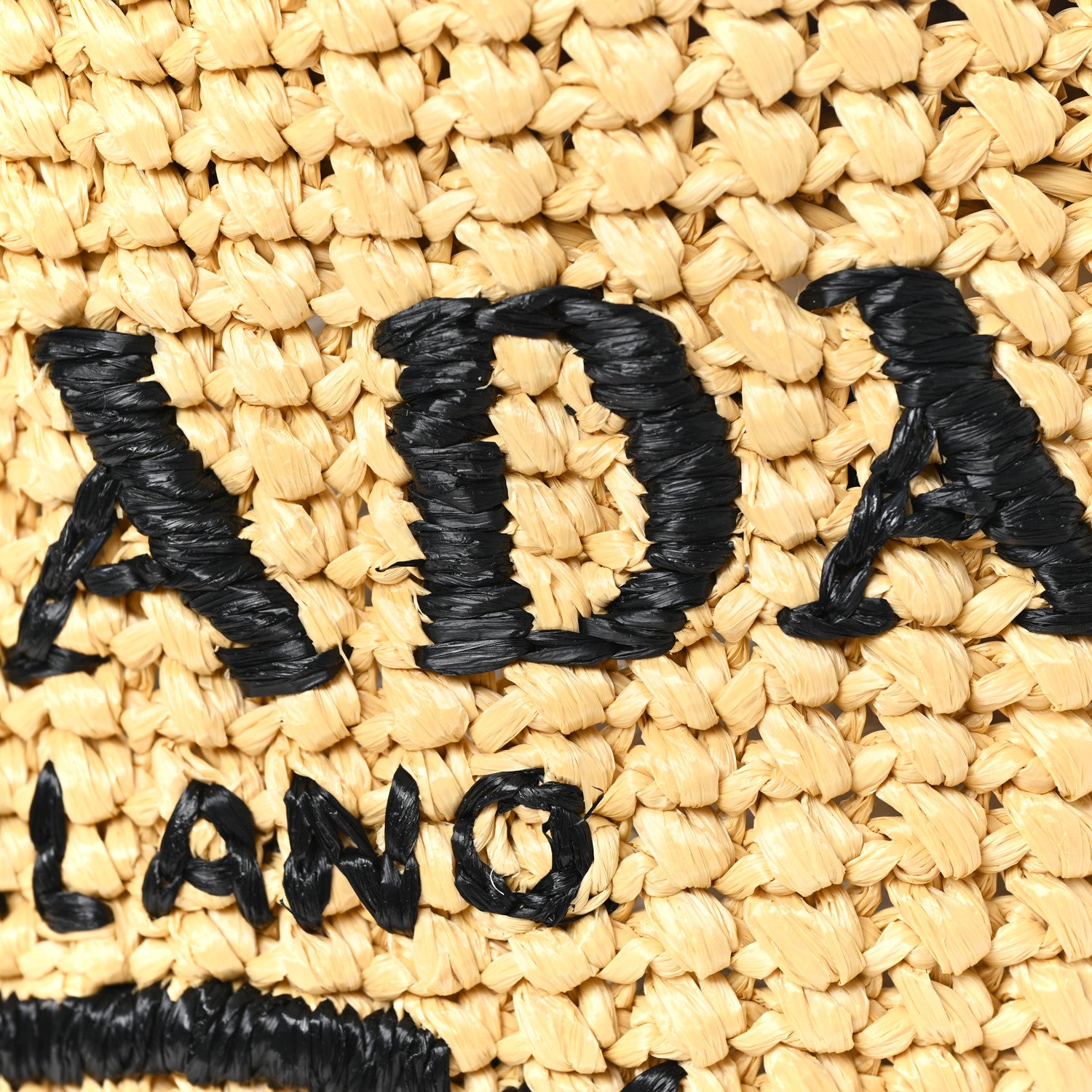 Prada Yarn Raffia Effect Crochet Embroidered Small Logo Tote Naturale 10 of 12