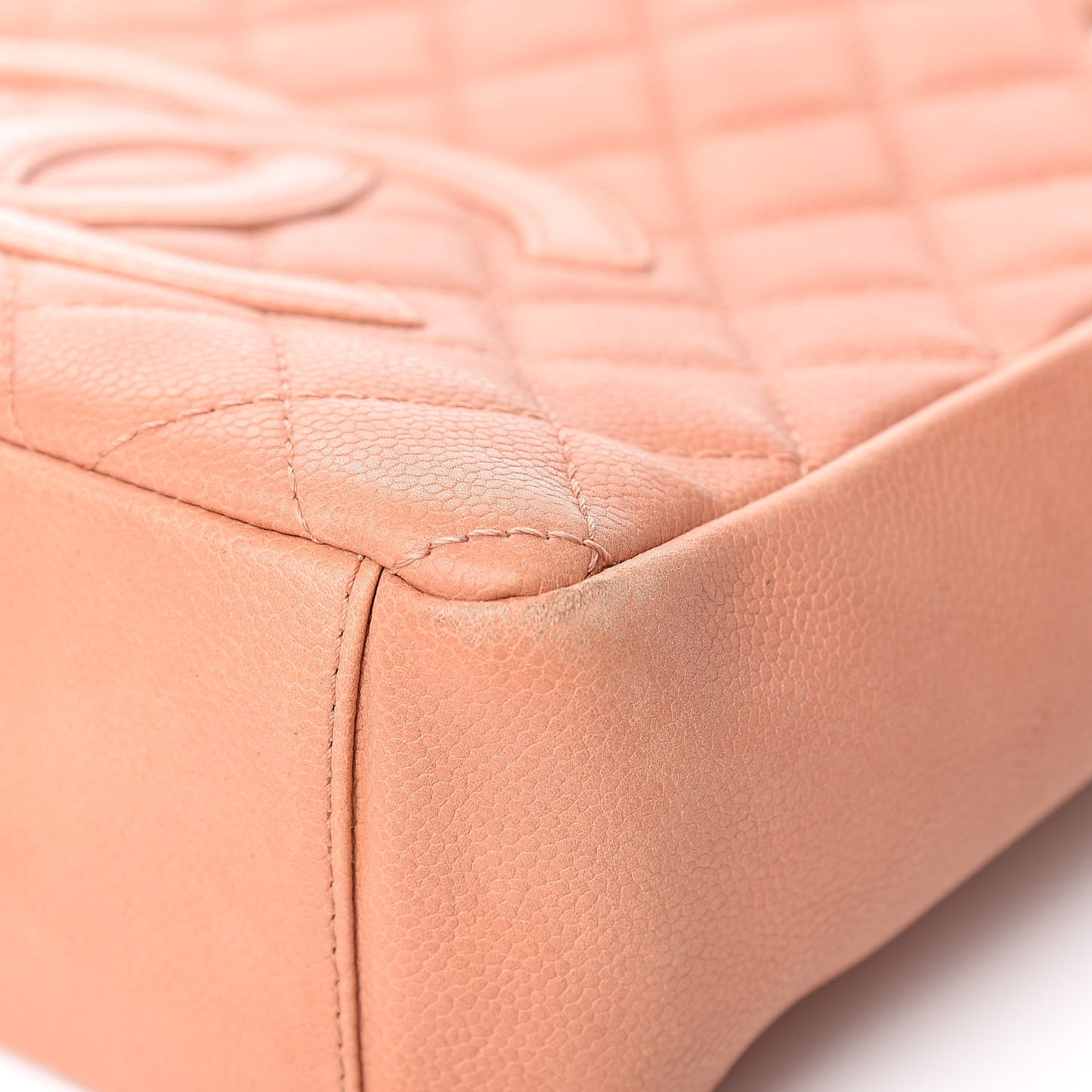 Caviar Quilted Petit Shopping Tote PST Light Red