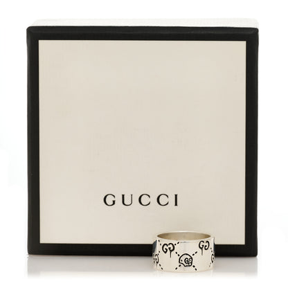 Gucci Sterling Silver GucciGhost Hamlet Skull Band Ring 58 8.5 7 of 7