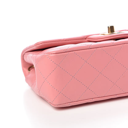 Chanel Lambskin Quilted Mini Rectangular Flap Pink 9 of 17