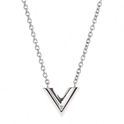 Louis Vuitton Metal Essential V Supple Necklace Silver 4 of 8